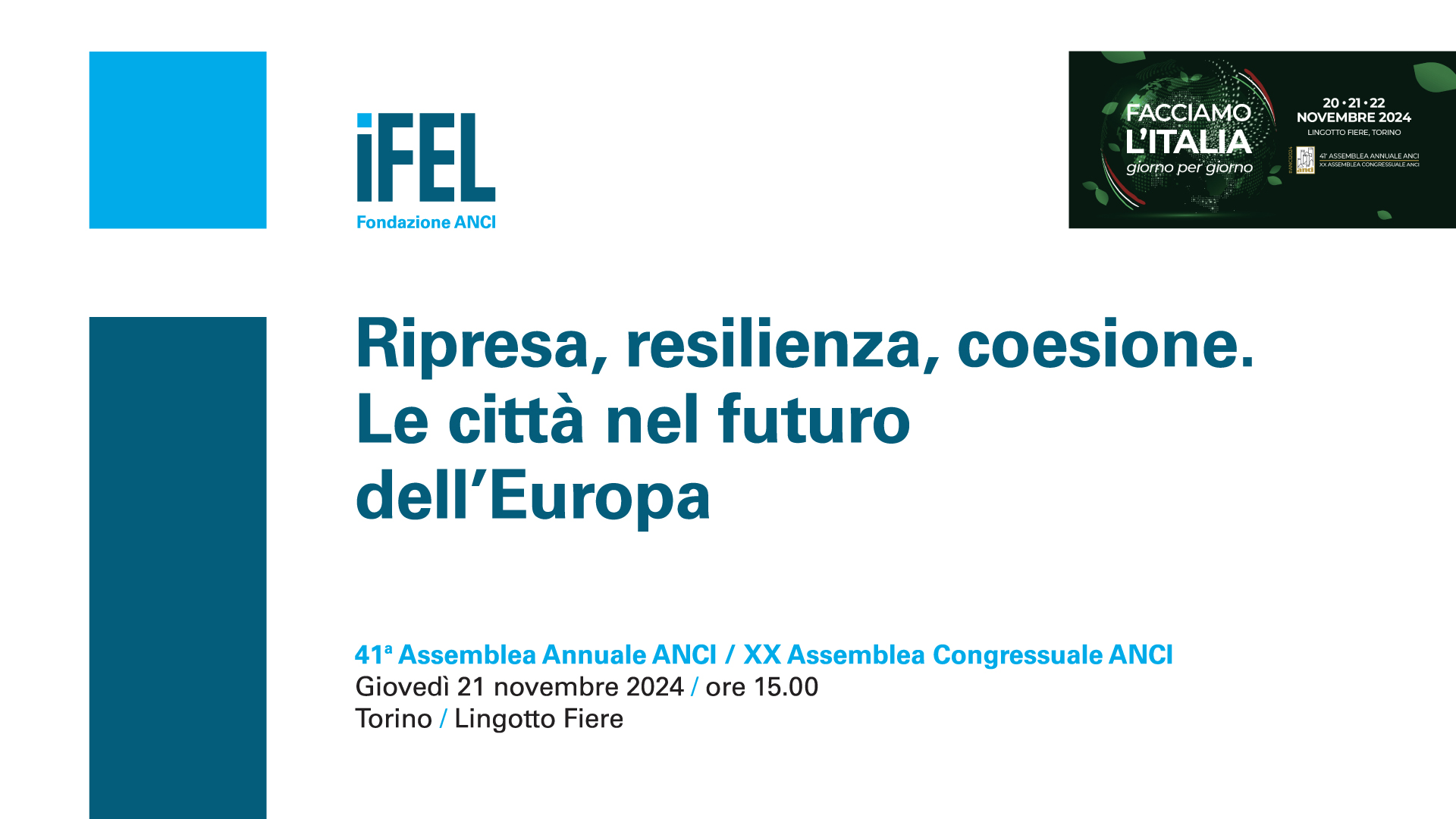 Ripresa, resilienza, coesione. Le città nel futuro dell’Europa