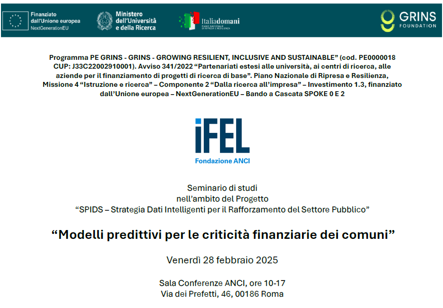 Seminario IFEL: Modelli Predittivi per le Criticità Finanziarie dei Comuni