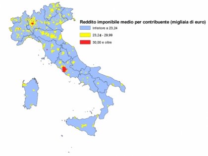 Il reddito imponibile nei comuni italiani - Scheda n.9